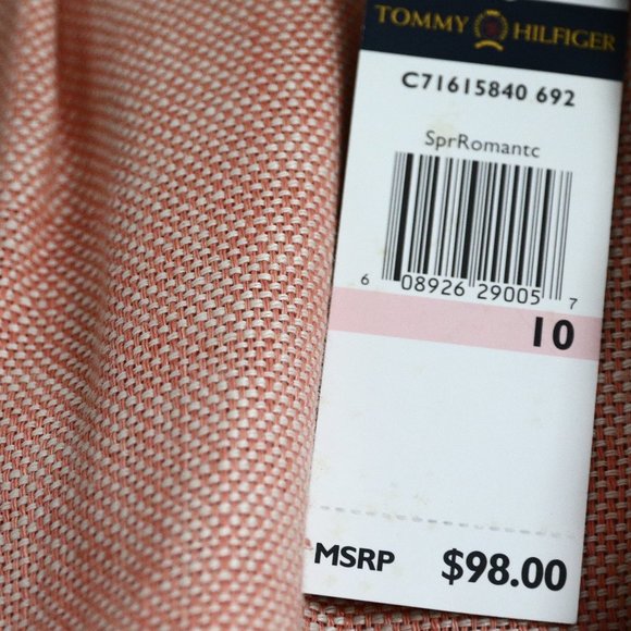 Tommy Hilfiger Skirt 10 Linen Orange A Line New - Picture 3 of 6